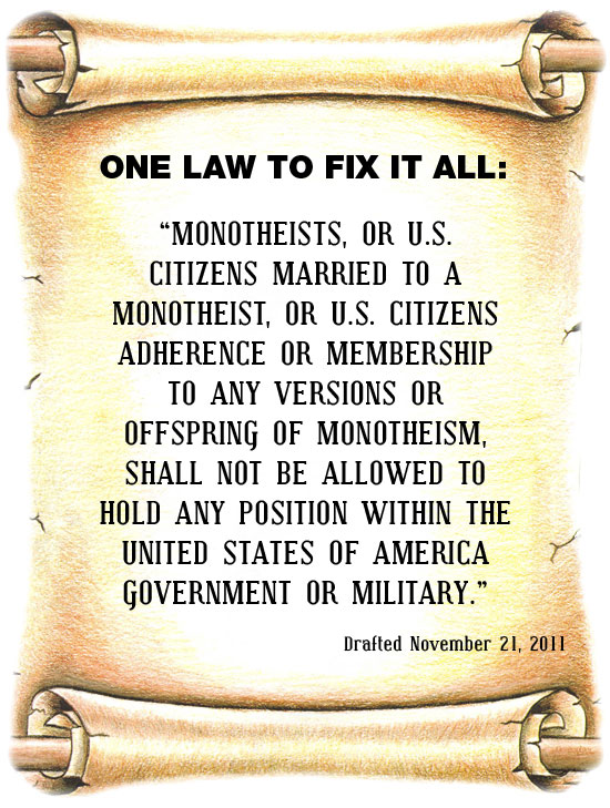 NO MONOTHEISM LAW