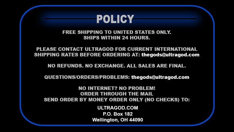 ULTRAGOD ORDER AND SHIPPING POLICY